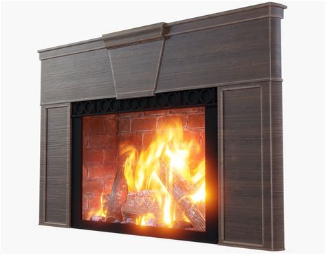 3D model Fireplace Animated VR / AR / low-poly animated OBJ MTL 3DS FBX ...