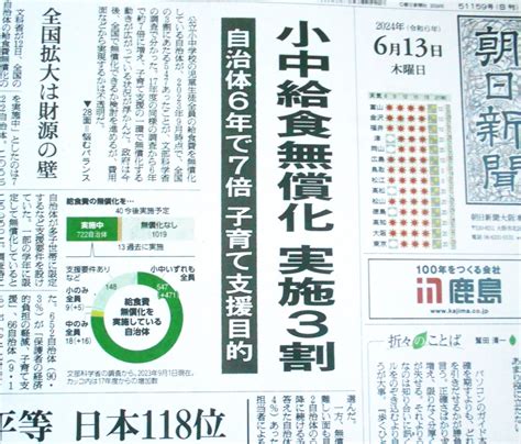 小中学校給食無償化が全国の3割をこえる自治体で。6年で7倍に。文科省は調査して終わりでしょうか。岸田政権の少子化対策・子育て支援策はあまりにも