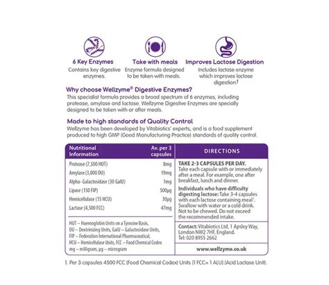 Vitabiotics Wellzyme Digestive Enzymes 6 Enzyme Advanced Formula Capsules