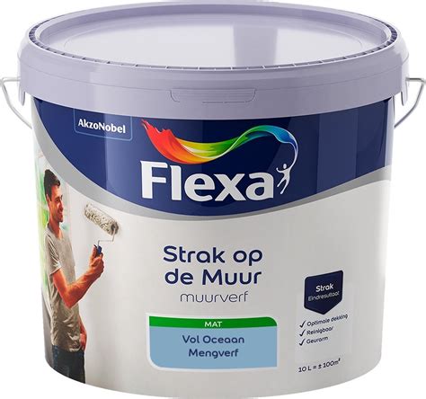 FLEXA Strak Op De Muur Muurverf Mat Mengkleur Vol Oceaan 10