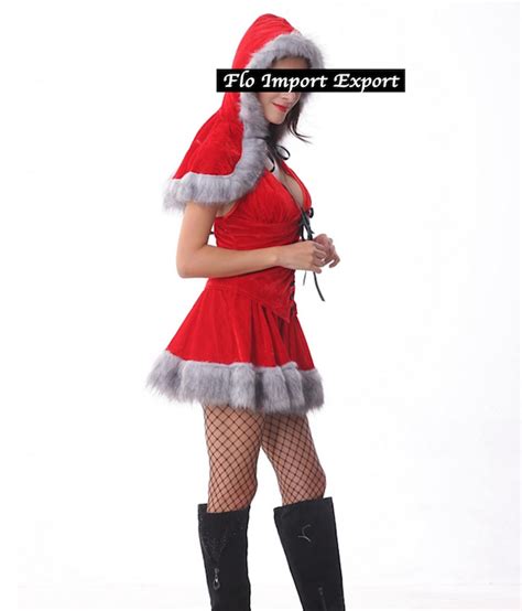 Vestito Costume Babbo Natale Donna Cosplay Hostess HOS048