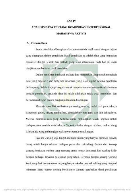 PDF BAB IV ANALISIS DATA TENTANG KOMUNIKASI Digilib Uinsby Ac Id