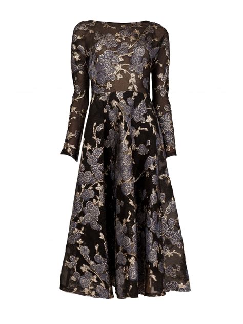 Floral Embroidered Organza Midi Dress Meissa