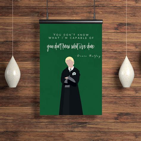 Draco Malfoy Quote Poster Harry P Illustration Minimal Motivational Art Print Magic