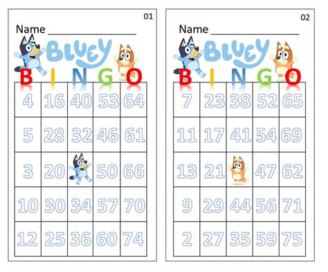 Bluey Bingo Game 30 Unique Bingo Cards Flash Cards For Etsy Uk