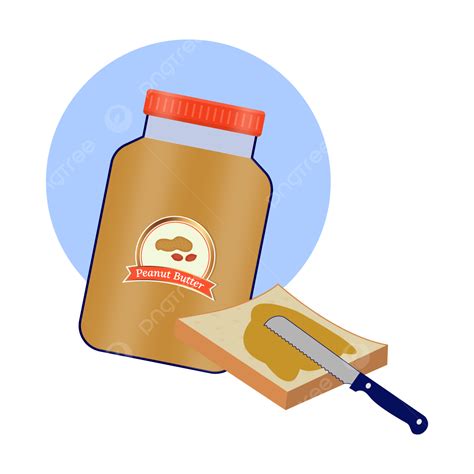 Jar Of Peanut Butter With Bread Vector Illustration Peanut Dried