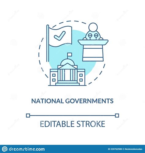 National Governments Concept Icon Stock Vector Illustration Of Linear