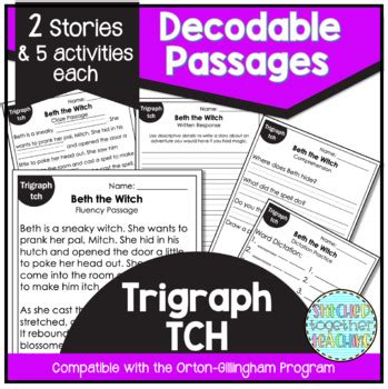 Decodable Reading Passages Trigraph Tch Orton Gillingham Tpt