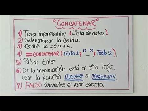 Función CONCATENAR en Excel YouTube