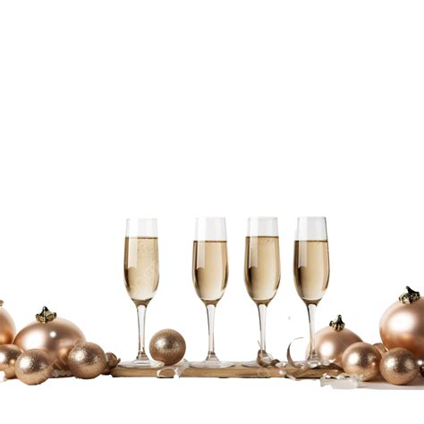 3d Champagne Glasses With Bronze Baubles Hang Lighting Garland