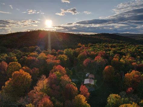 A quiet autumn sunset over my small farm/orchard : r/sunset