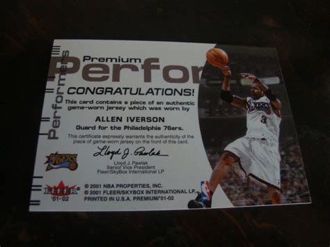 Fleer Premium Basketball Premium Performers Game Jsy