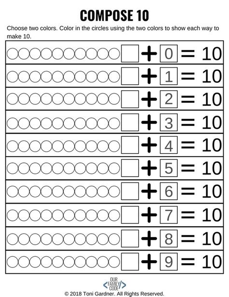 Compose And Decompose Numbers Worksheets