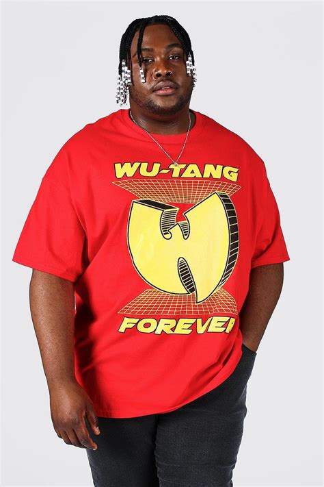 Mens Plus Size Wu Tang Forever License T Shirt Boohoo