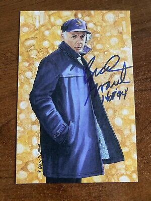 Bud Grant Minnesota Vikings Signed Goal Line Art Card GLAC 1994 Class