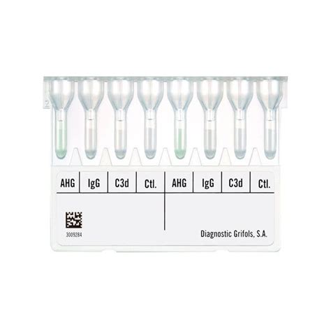 Kit de prueba de agrupamiento sanguíneo 210129 Grifols globulina