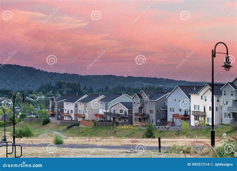 Luxury Homes Development in Happy Valley Oregon Stock Photo - Image of ...