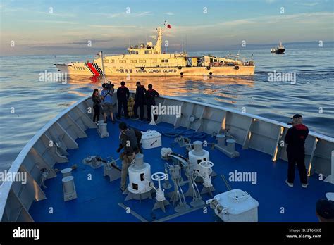 Chinese Coast Guard And Suspected Chinese Militia Vessel Block The