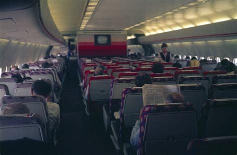 Passenger Cabin Of A Boeing 747 Stock Photo - Download Image Now - 1980 ...