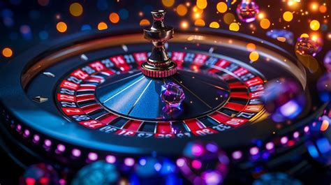 Premium Photo | Casino roulette wheel with red and blue lights on ...