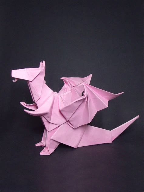 Origami Dragão Rosa Artesanal Variável Lbl Artes Saiba Mais