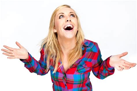 Beautiful Blond Woman Laughing Stock Image Image Of Hair Expressing