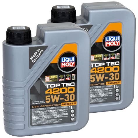 LIQUI MOLY Engine Oil Top Tec 4200 5W 30 2 X 1 Liters Buy In MVH 34 95