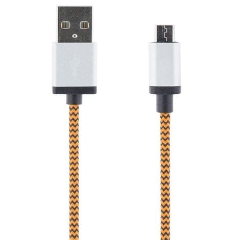 STREETZ USB Kaapeli Kangasp Type A Ur Type Micro B 1m Oranssi