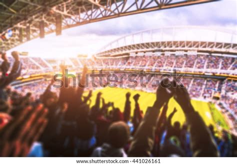 Football Soccera Fans Full Stadium Celebrate Stock Photo Edit Now