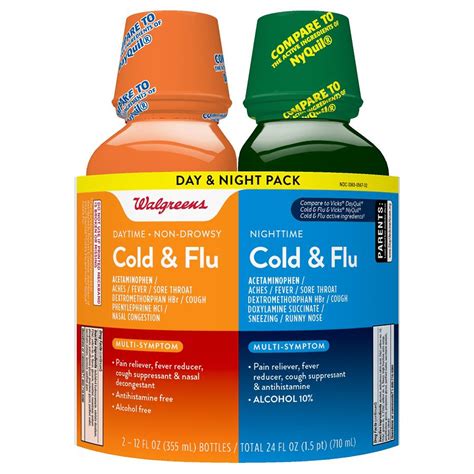 Walgreens Daytime And Nighttime Cold And Flu Relief Combo Pack Walgreens