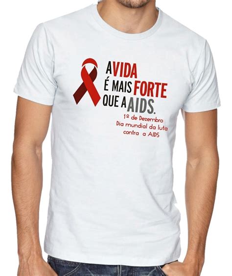 Camiseta Unissex Feminina Dezembro Vermelho Aids 0079 R 33 11 Em