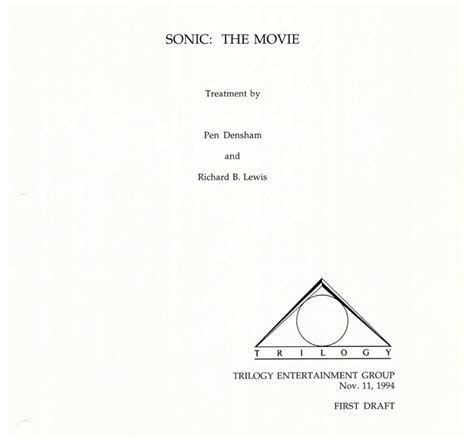 1994 Sonic Movie Treatment Discovered, To Be Streamed and Distributed ...