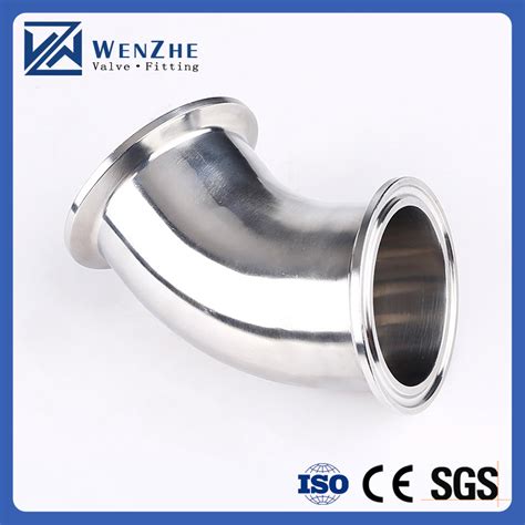 Mirror Surface Sanitary Stainless Steel L Pipe Fitting Degree