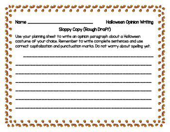 Halloween Opinion Writing Prompt By The Learning Beach Tpt