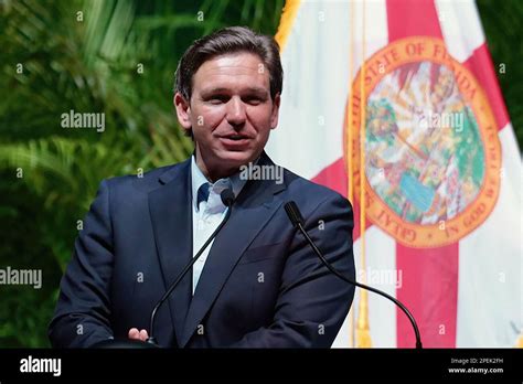 Florida Governor Ron Desantis Speaking At The Florida State Fair In