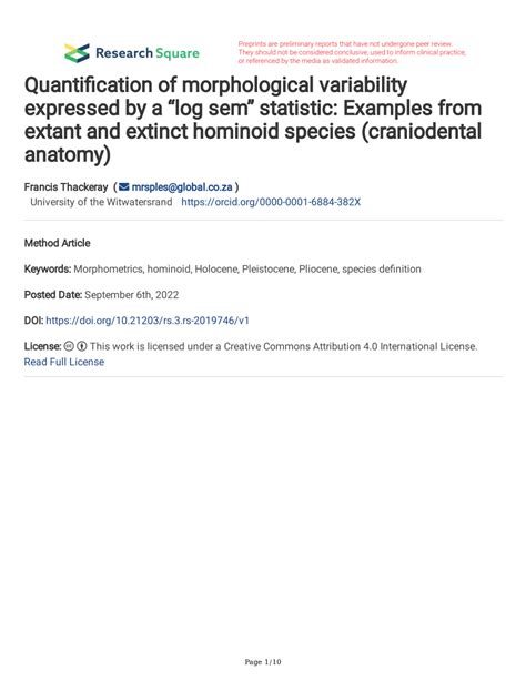 (PDF) Quantification of morphological variability expressed by a “log sem” statistic: Examples ...