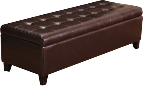 Joveco Storage Ottoman Bench 51 Inch Leather Tufted Bench