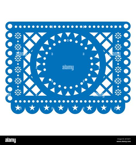 Papel Picado Vector Template Design With Round Blank Space For Text