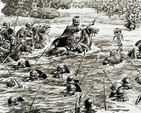 Caesars Legions Crossing The Thames Painting By Pat Nicolle Pixels