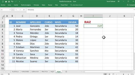 Función RAIZ en Excel YouTube