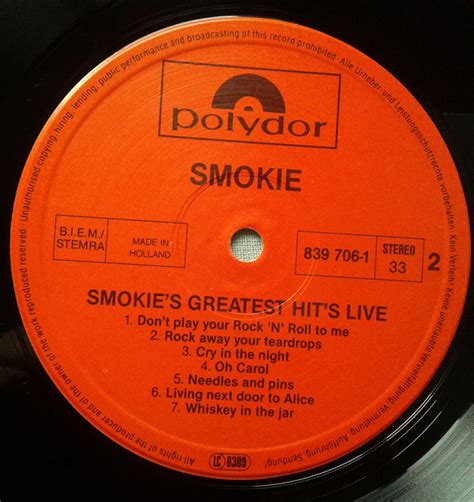 Smokie – Greatest Hits Live (LP, Album) – akerrecords.nl