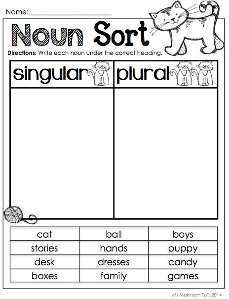 Plural Nouns Worksheet 2nd Grade