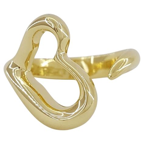 Vintage Elsa Peretti For Tiffany And Co Open Heart Ring Set In 18k