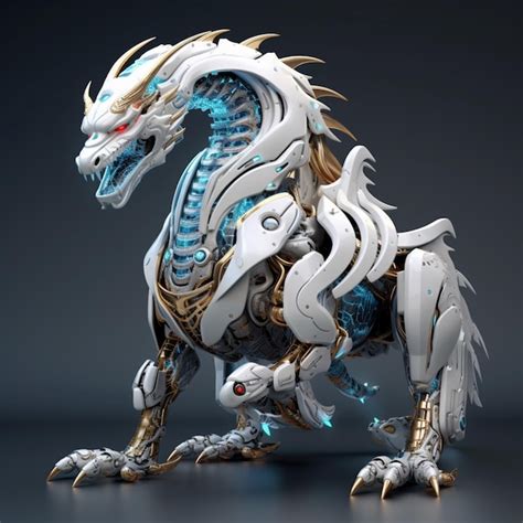 Premium AI Image | Dragon robot design chinese animal mechanical ...