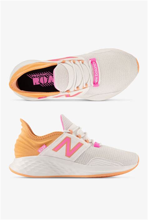 New Balance Womens Fresh Foam Roav Nimbus Cloudpeach Glaze Athletic Lace Up Nursing Shoes