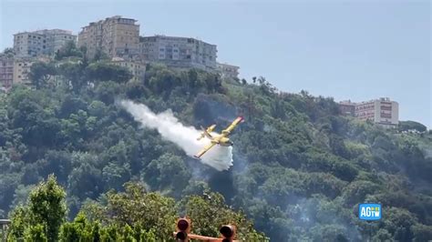 Incendi Fiamme Sulla Collina Di Posillipo L Intervento Dei Canadair