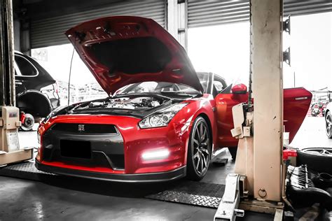 Beautiful Fire Red Godzilla Gt R R Fitted With Armytrix Evolution