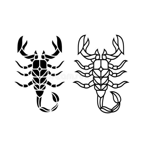 Scorpion Logo Line Abstract Zodiac Sign Scorpio Tribal Tattoo Design