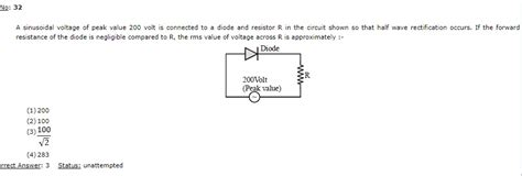 isnt the rms value= peak Value/Root 2. Please explain your answer ...