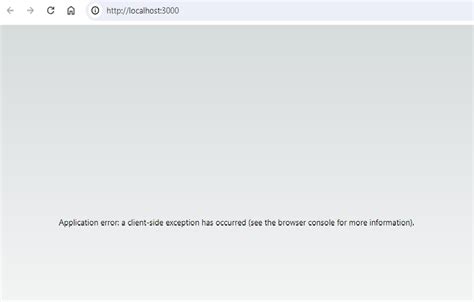 Next Js Nextjs Error Application Error A Client Side Exception Has